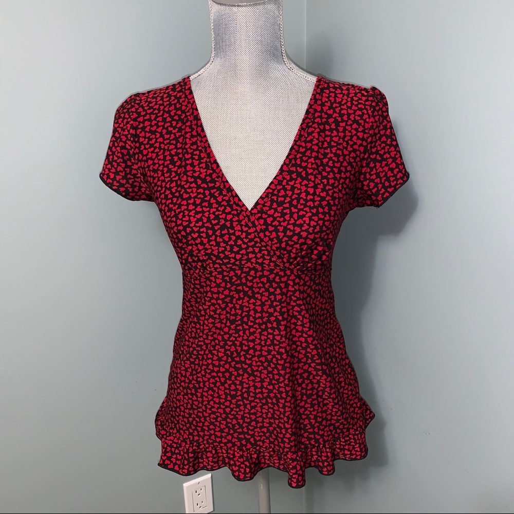 MARILYN  MONROE Intimates heart print valentines pajama top shirt size XS